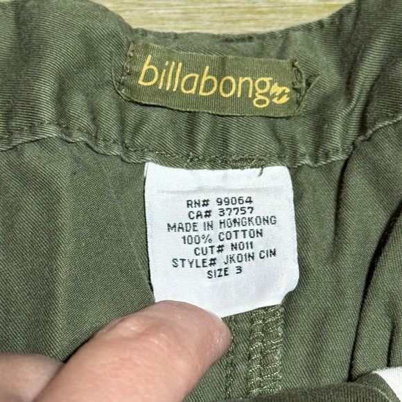 Y2K IT-GIRL Billabong Cargo Mini Skirt with Belt – Olive Green Size 3 VINTAGE - Picture 4 of 10